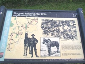 Marker 23 — Morgan's Raiders Enter Ohio and Burn the Bridge Behind Them