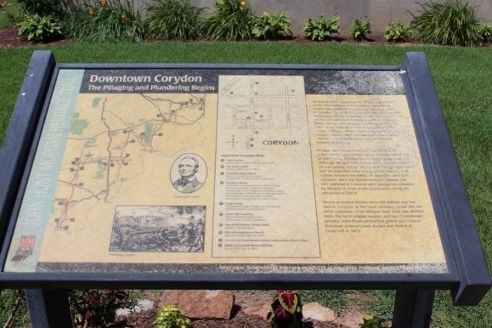 Marker 4 — Downtown Corydon, The Pillaging and Plundering Begins